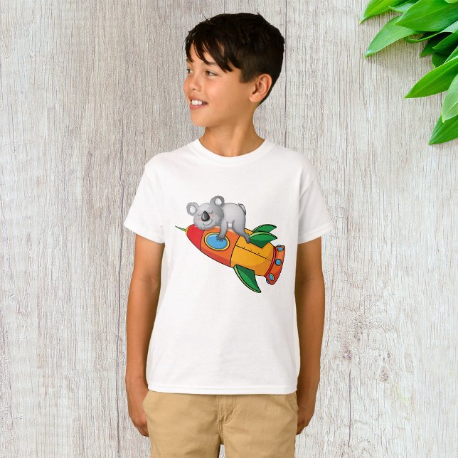Sleeping Koala on Colorful Rocket  T-Shirt (Creator Uploaded)