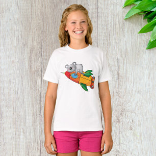 Sleeping Koala on Colorful Rocket T-Shirt