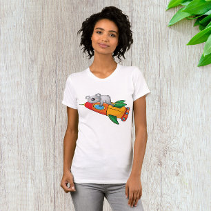 Sleeping Koala on Colorful Rocket T-Shirt