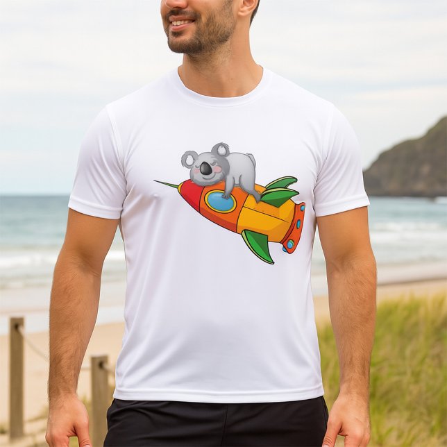 Sleeping Koala on Colorful Rocket  T-Shirt (Creator Uploaded)