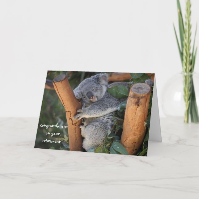 Sleeping Koala, Retirement Congratulations, cute Card (Front)