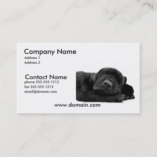 Customizable Sleeping Lab Puppy Dog Business Card