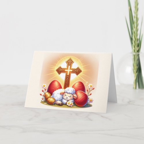 Sleeping Lamb Orthodox Easter Card