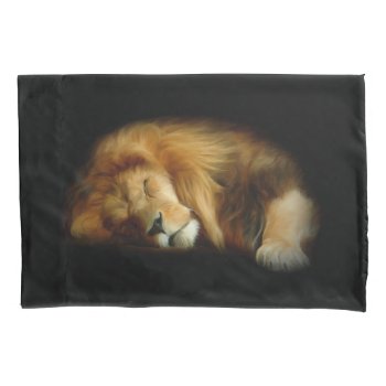 Sleeping Lion (1 Side) Pillowcase by FantasyPillows at Zazzle