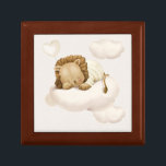 Sleeping Lion Gift Box<br><div class="desc">A little lion is sleeping on a cloud. Whimsical hand-painted watercolors and modern typography compliment my design. Personalize this cute item with your details easily and quickly, press the customize it button to further re-arrange, and format the style and placement of the elements.</div>