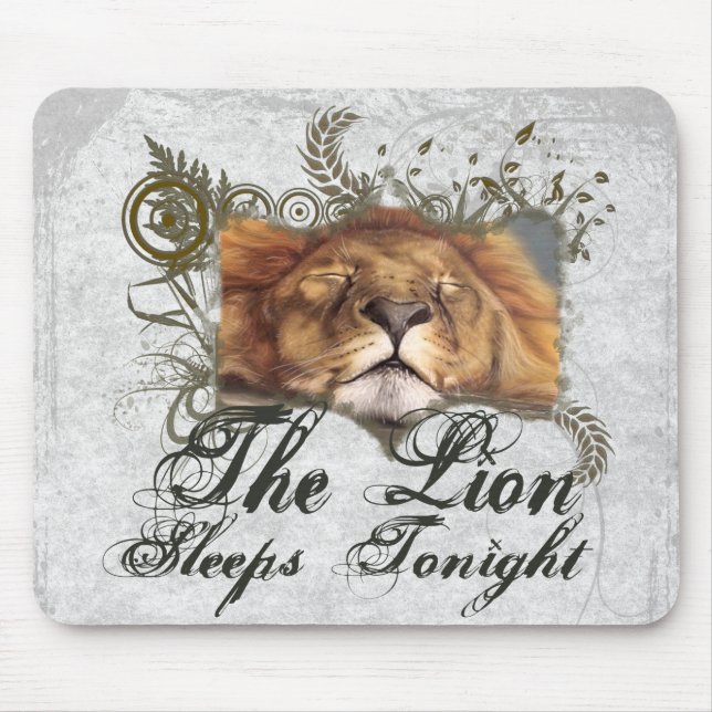 Sleeping Lion Mouse Pad (Front)