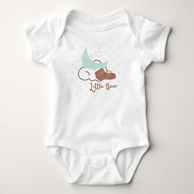 Sleeping Little Bear On the Cloud Kid T-Shirt Baby Bodysuit (Front)