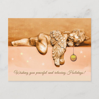 Sleeping Little Holiday Angel Postcard
