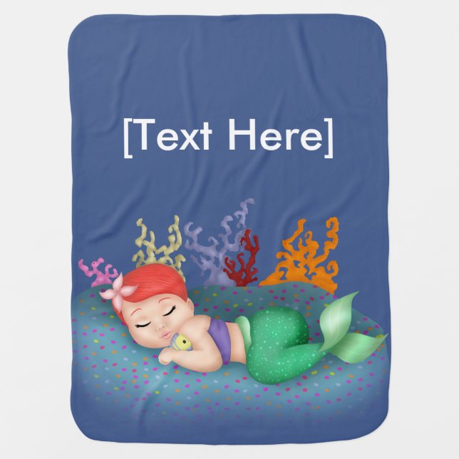 Sleeping Merbaby Baby Blanket (Front)