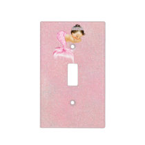 Sleeping Mermaid Baby Girl Pink Nursery Light Switch Cover