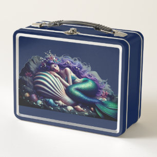 Sleeping Mermaid Metal Lunchbox