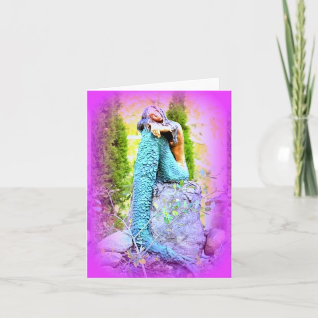 Sleeping mermaid note card (Front)