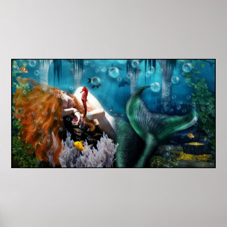 Sleeping Mermaid Poster
