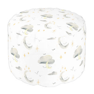 sleeping moon and stars cute pattern pouf