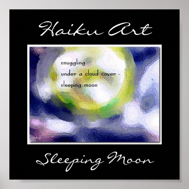 Sleeping Moon Haiku Art Print (Front)