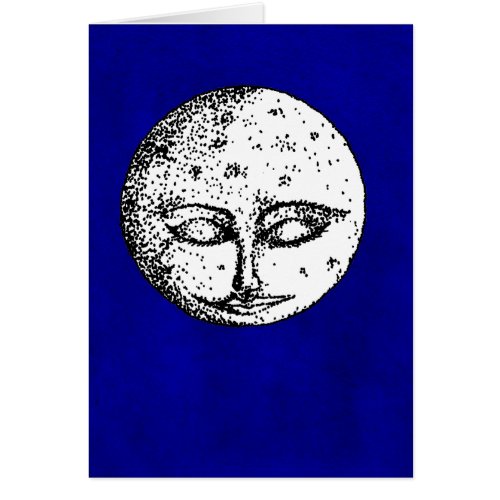 Sleeping Moon on Intense Blue Card