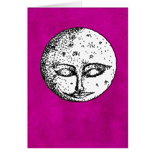 Sleeping Moon on Intense Pink Card