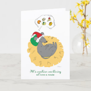 Sleeping Mouse Christmas Card Cute Holiday