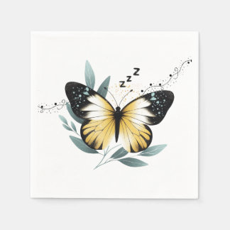 Sleeping Naptime Whimsical Butterfly Napkins