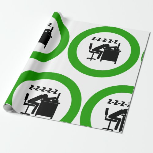 Sleeping Office Worker Wrapping Paper