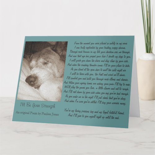 sleeping old akita dog animal poem sympathy big card