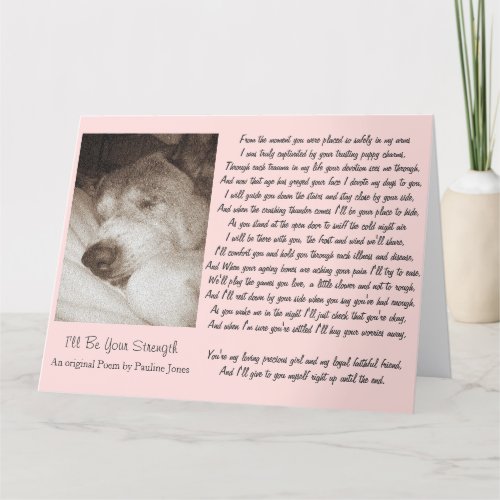 sleeping old akita dog animal sympathy poem big card