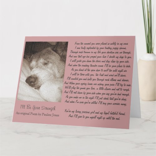 sleeping old akita dog animal sympathy poem big card