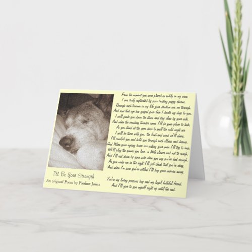 sleeping old akita dog animal sympathy poem card