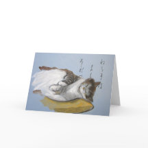 Sleeping on Pillow Greeting Card