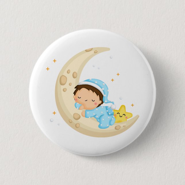 Sleeping on the moon button (Front)