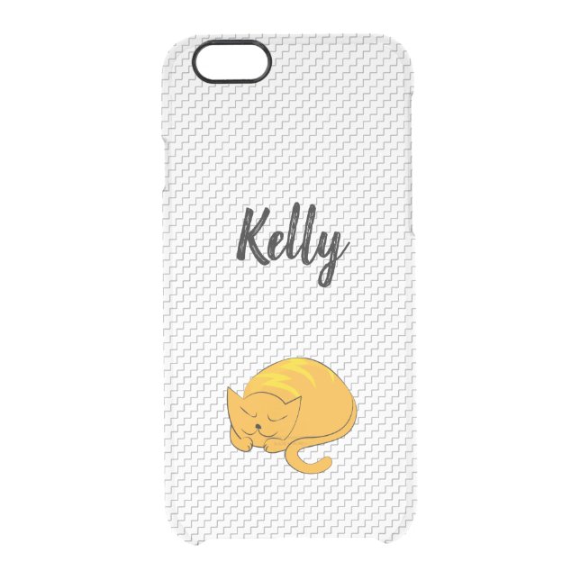 Sleeping Orange Cat Uncommon iPhone Case (Back)