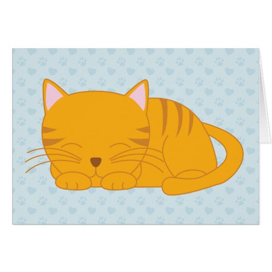 Sleeping Orange Tabby Cat (Front Horizontal)