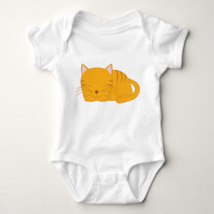 Sleeping Orange Tabby Cat Baby Bodysuit