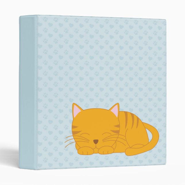 Sleeping Orange Tabby Cat Binder (Front/Spine)