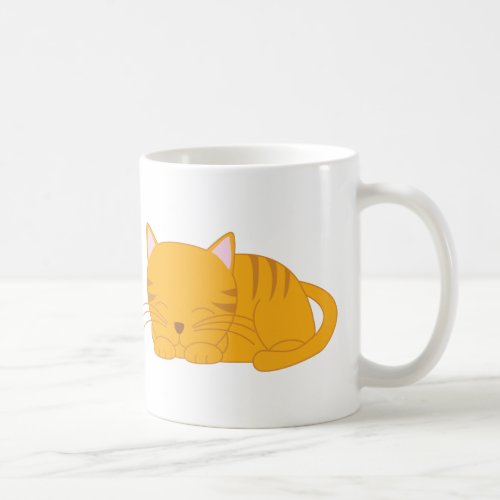 Sleeping Orange Tabby Cat Coffee Mug