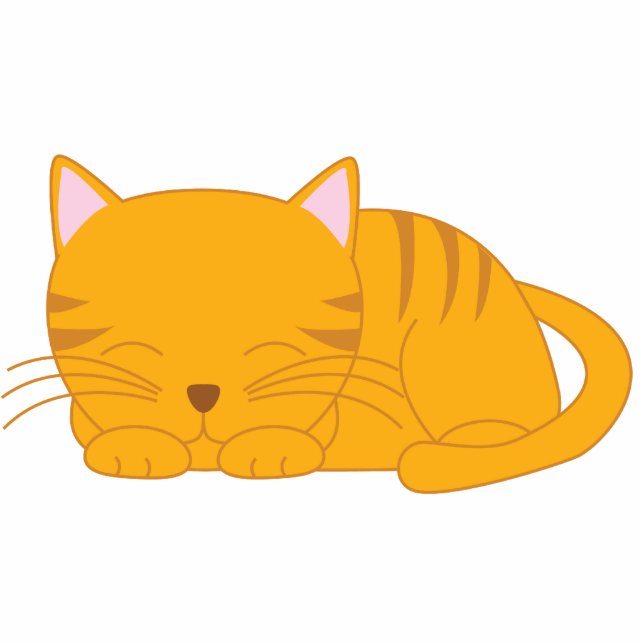 Sleeping Orange Tabby Cat Cutout (Front)