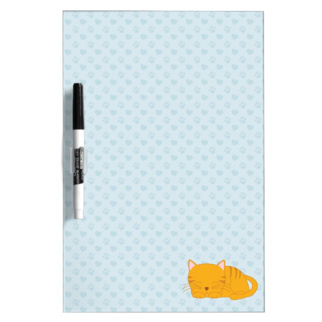 Sleeping Orange Tabby Cat Dry-Erase Board (Front)