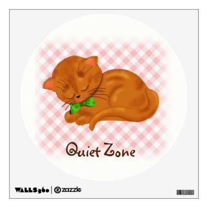 Sleeping Orange Tabby Kitten, Quiet Zone Wall Decal