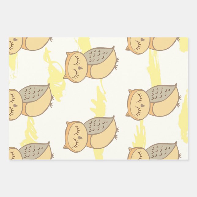Sleeping Owl Wrapping Paper (Front 3)