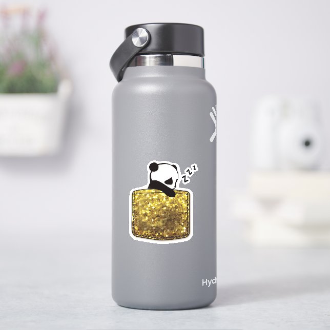 sleeping panda in a pocket sticker (HydroFlask)