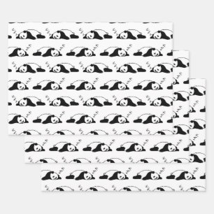 Sleeping Panda ZZZ Bear Lover Lazy Nap Animals Wrapping Paper Sheets