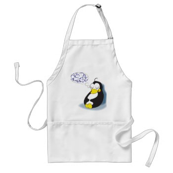 Sleeping Penguin Dreaming About Fish Apron by antico at Zazzle