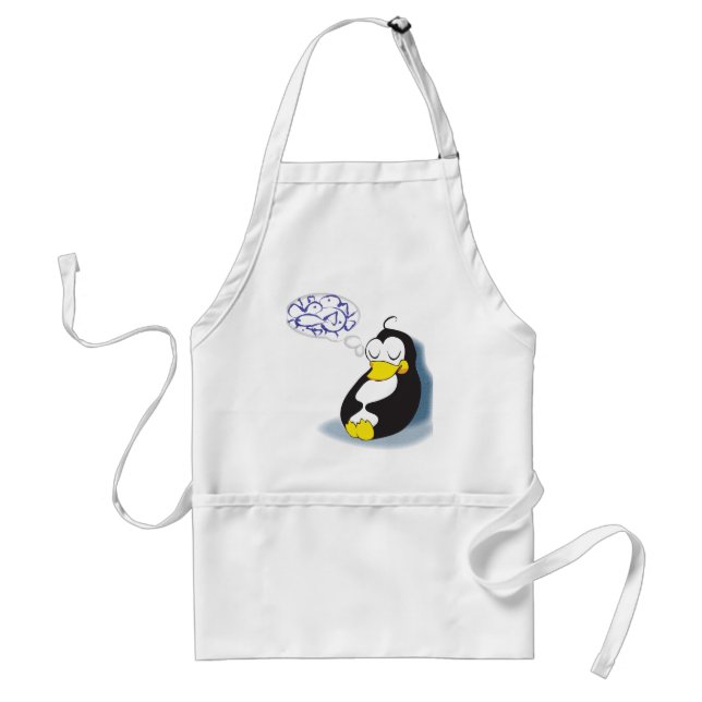sleeping penguin dreaming about fish apron (Front)