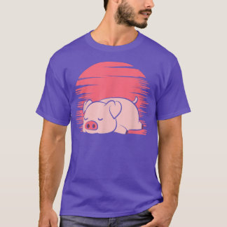 Sleeping Pig Farmer Lazy Piggy 5289 T-Shirt