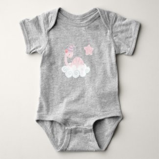 Sleeping Pink Dinosaur       Baby Bodysuit