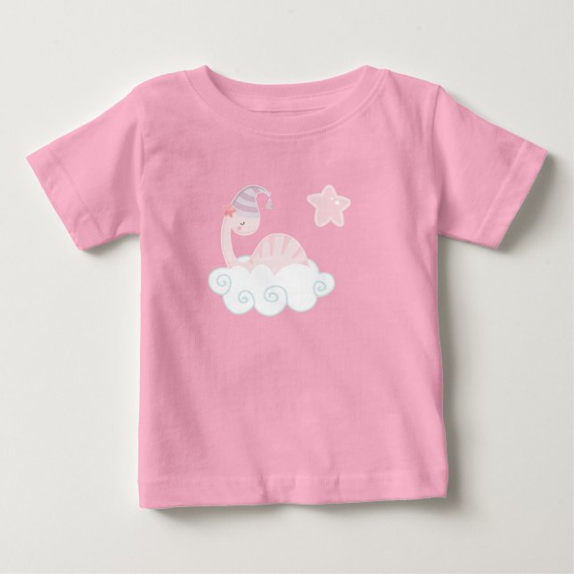 Sleeping Pink Dinosaur        Baby T-Shirt (Front)