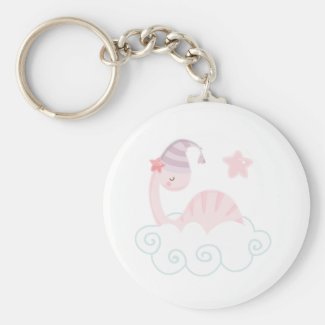 Sleeping Pink Dinosaur    Keychain