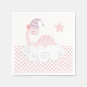 Sleeping Pink Dinosaur Napkins