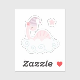 Sleeping Pink Dinosaur       Sticker