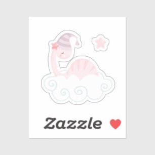 Sleeping Pink Dinosaur       Sticker
